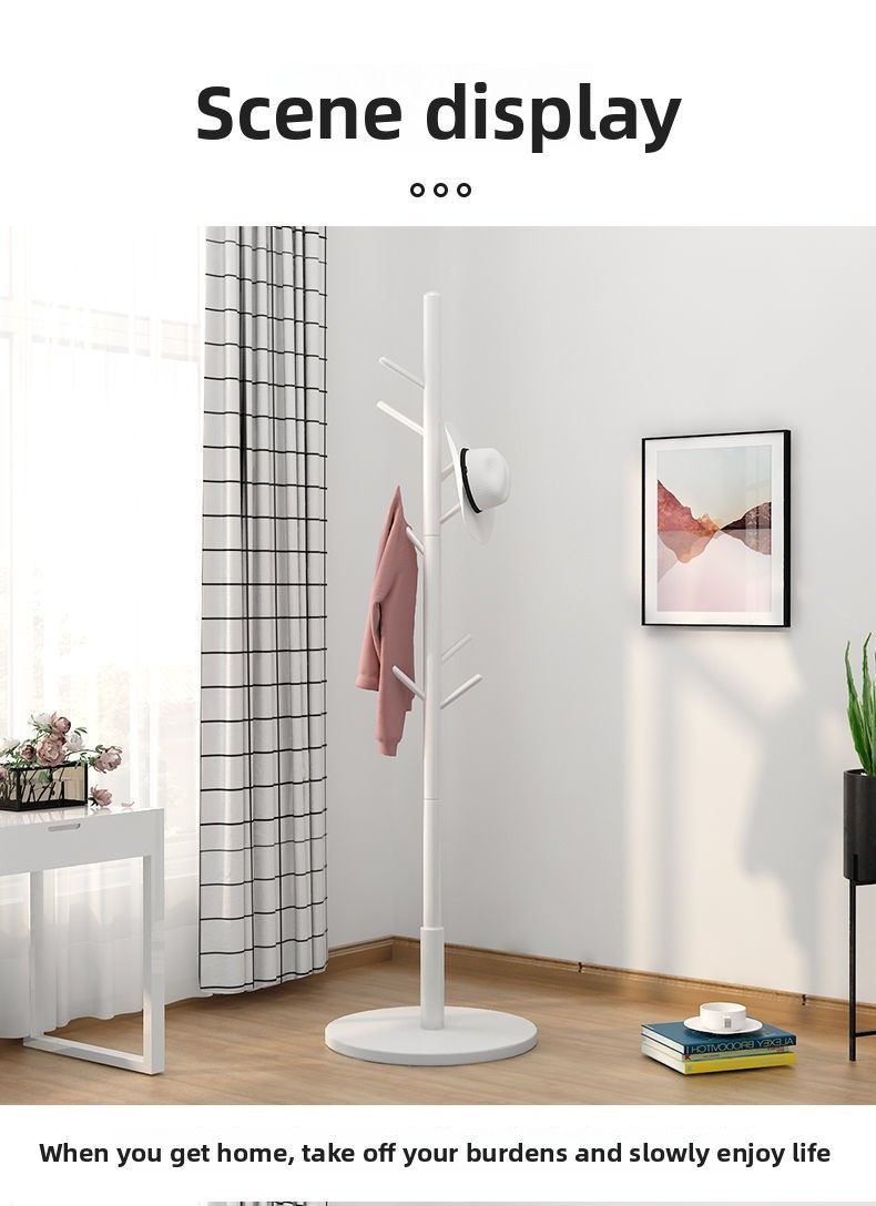 Cabide de chão de madeira maciça para quarto, vertical, casa, simples, para secar roupas, cabide para pendurar_voghion.com
