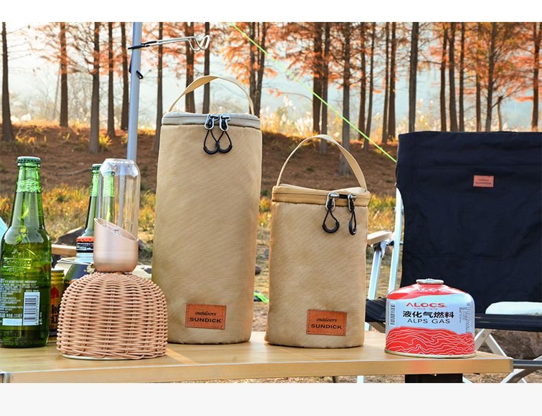 Outdoor Round Barrel G2 High Mountain Flat Canister Protective Cover Camping Gas Lantern Portable Storage Bag_voghion.com