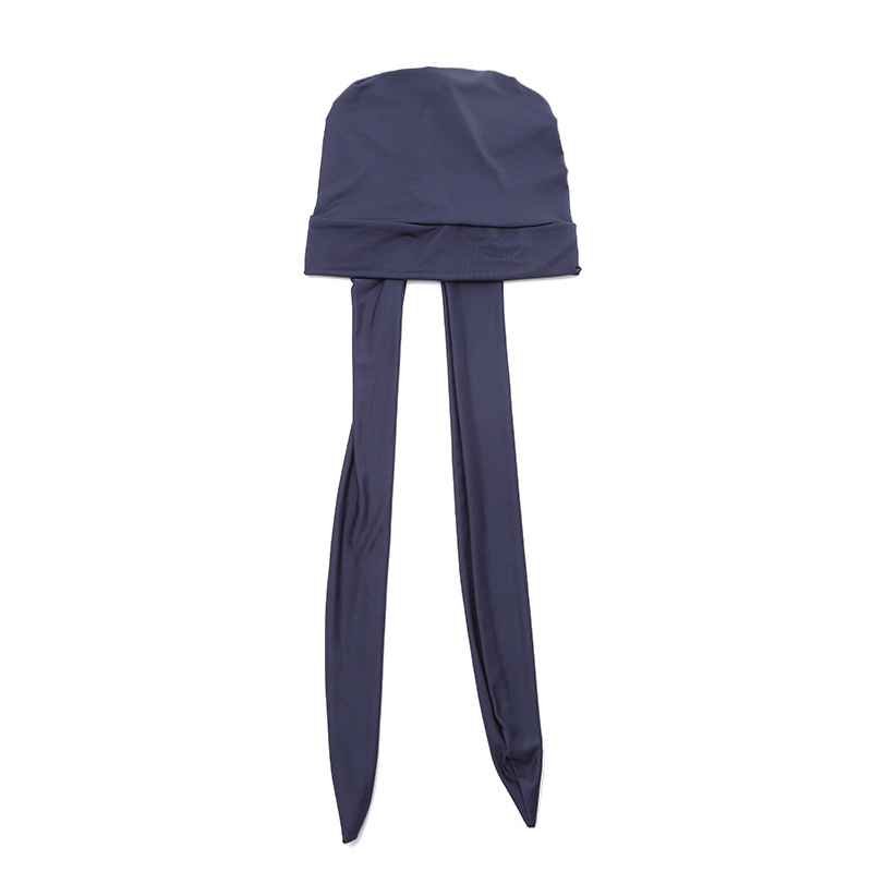 Il nuovo cappello a foulard a coda lunga in tessuto elasticizzato in tinta unita può nascondere il cappello da pirata per capelli_voghion.com