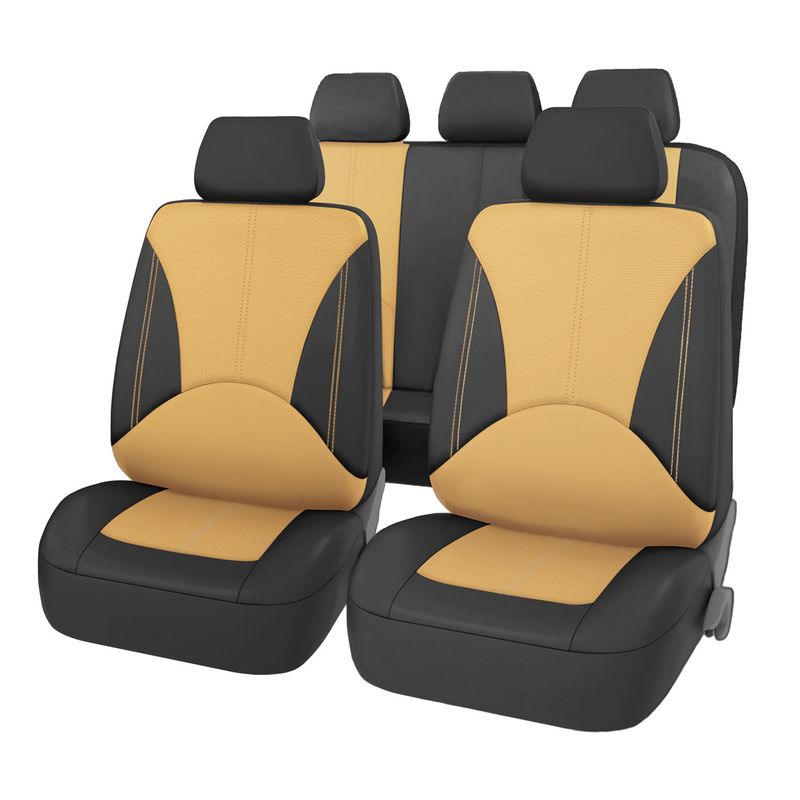 General Autositz 9-teilig PU-Leder Auto Vier Jahreszeiten General Sitzkissenbezug_voghion.com