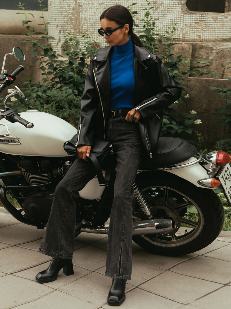 Maglia fondo donna mezzo dolcevita elegante, slim e calda maglia interna a maniche lunghe_voghion.com