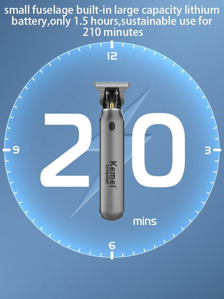 KEMEI KM-1757 Tagliacapelli ricaricabile senza fili con testina a olio da 0 mm, tagliacapelli per barba, intaglio dei capelli_voghion.com