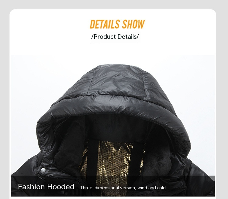 New Black Gold Down Jacket Men's Long Jacket Winter Thickened Work Clothes Hooded Warm Casual Wear_voghion.com