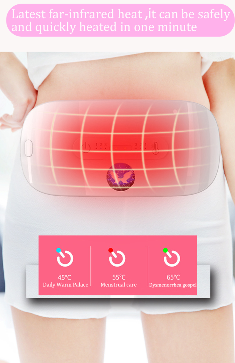 Electische Menstruatie Verwarming Pad Smart Warm Paleis Riem Relief Taille Massage Pijn Krampen Vibrerende Abdominale 70% korting_voghion.com