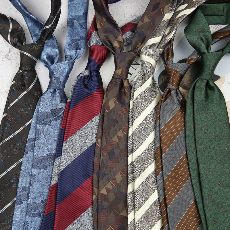 Cravatta da uomo italiana a righe in stile coreano, da 8 cm, annodata a mano, per matrimonio, formale, leggera, di lusso, di alta qualità, con motivo floreale_voghion.com