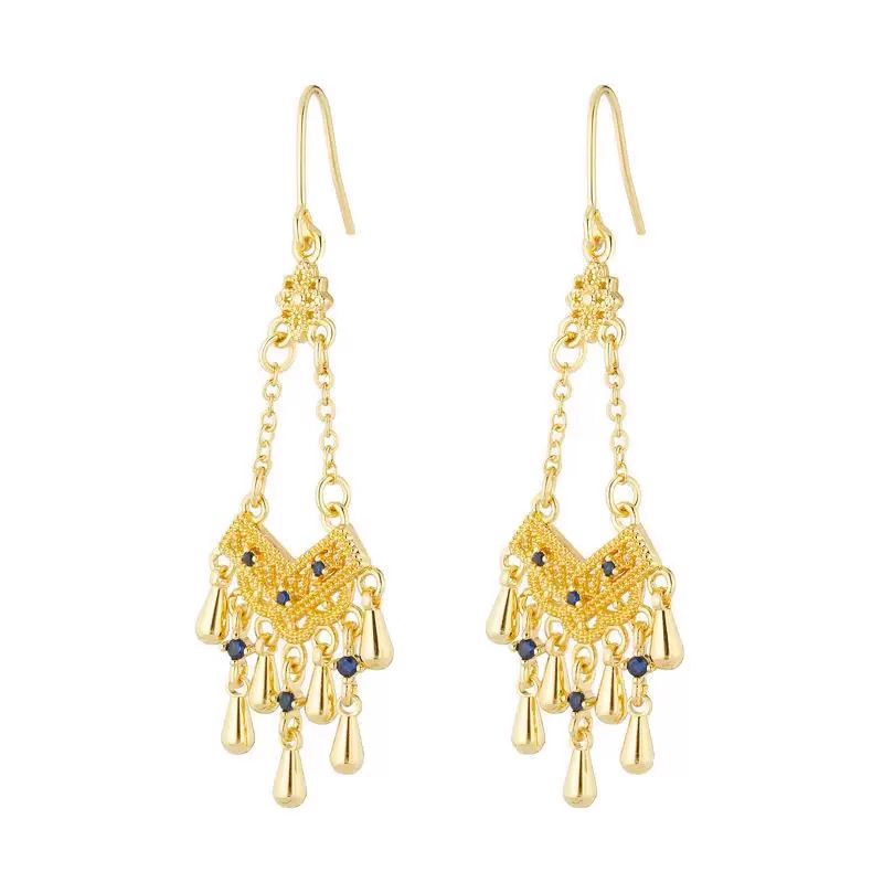Light Luxury New Chinese Style Ancient Method Tassel Water Drop For Women Exquisite High-end Niche Personality Design_voghion.com