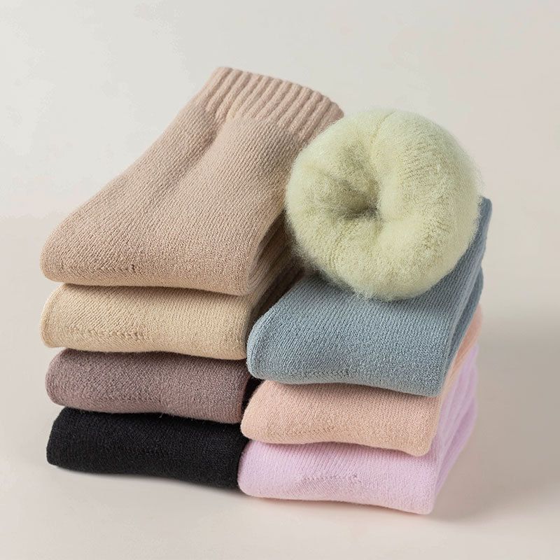 New winter socks for women, thickened brushed warm socks, mid tube socks, ladies' confinement socks, floor towel socks, mid tube socks_voghion.com