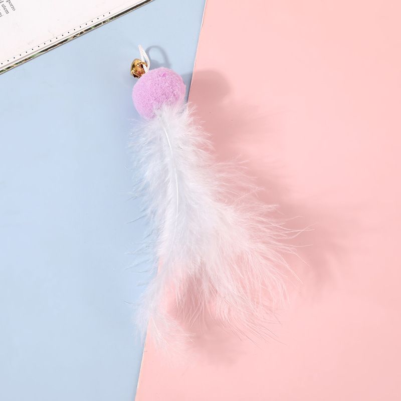 Teaser Wand Chicken Feather Replacement Head Cat Boredom Relief Toy Supplies_voghion.com
