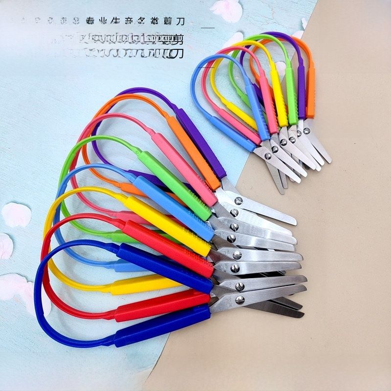 Cross-border supply automatic ring elastic scissors spot multi-color set large small tool ring scissors_voghion.com
