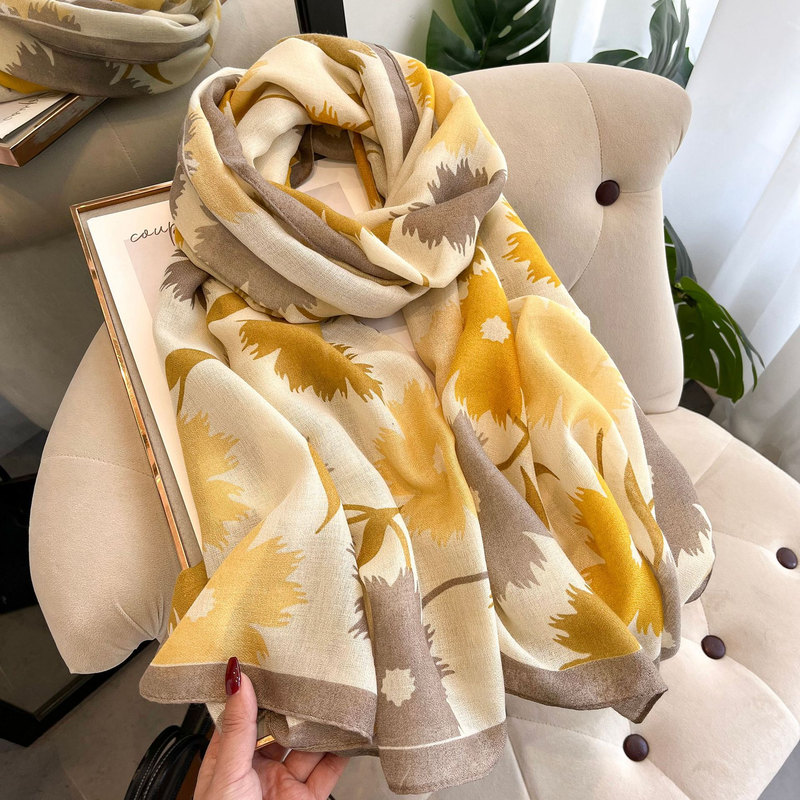 Women's 2023 Spring Autumn New Cotton and Korean Version Versatile Thin Letter Live Scarf_voghion.com