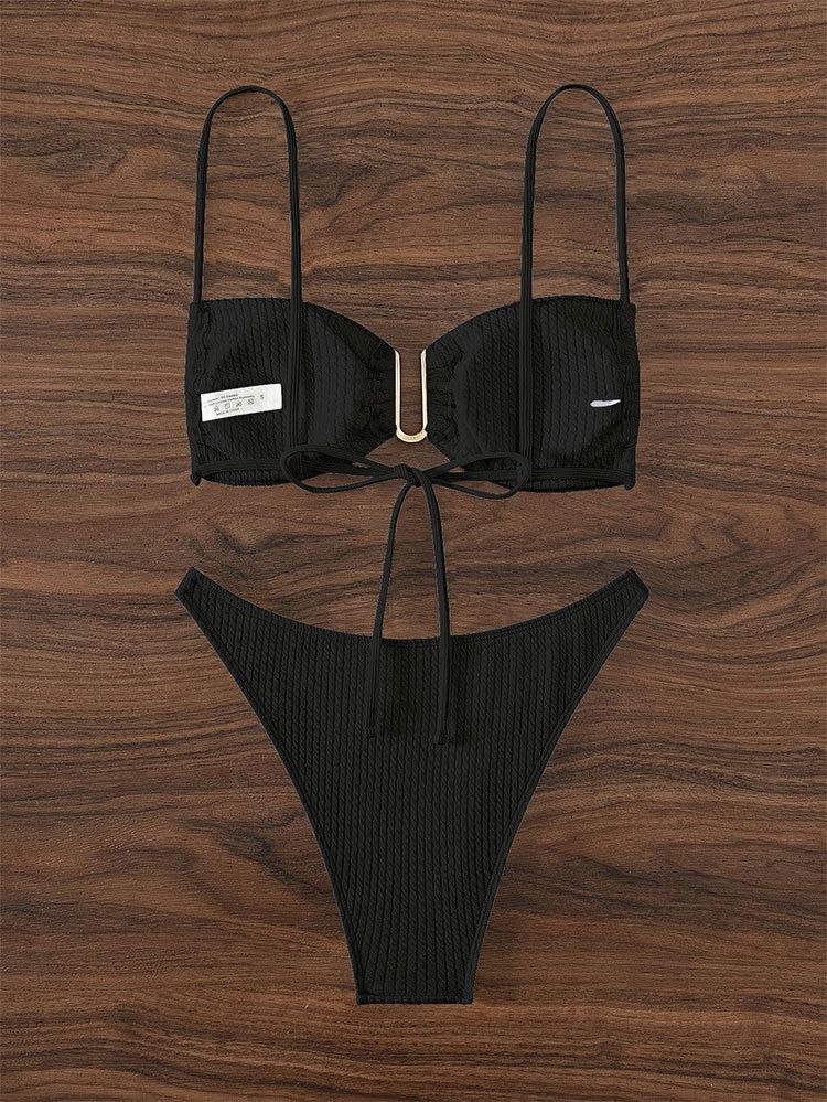 Strapless Two-Piece Swimsuit Beach Triangle Bikini For Women New Swimwear_voghion.com
