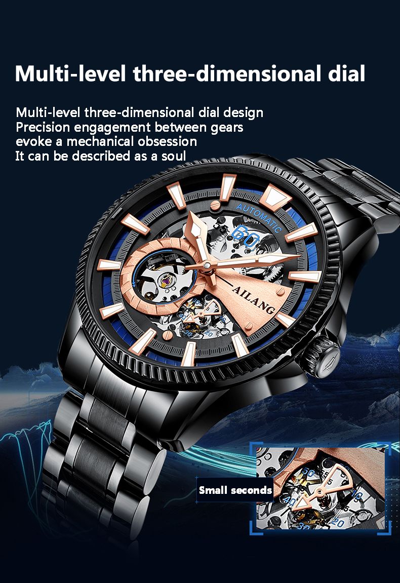 AILANG Herrenuhren Automatische Mechanische Uhr Tourbillon Uhr Echtes Leder Wasserdichte Uhr Männer Militär Armbanduhr Mann_voghion.com
