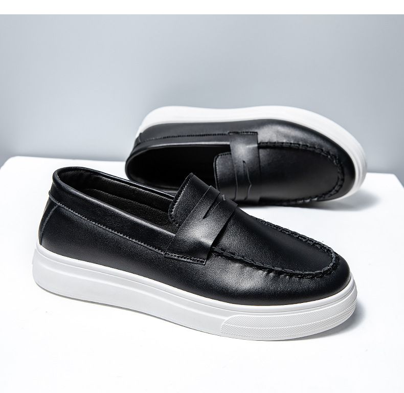 Bean shoes Men's shoes Loafers Fashion casual leather shoes Youth fashion shoes_voghion.com