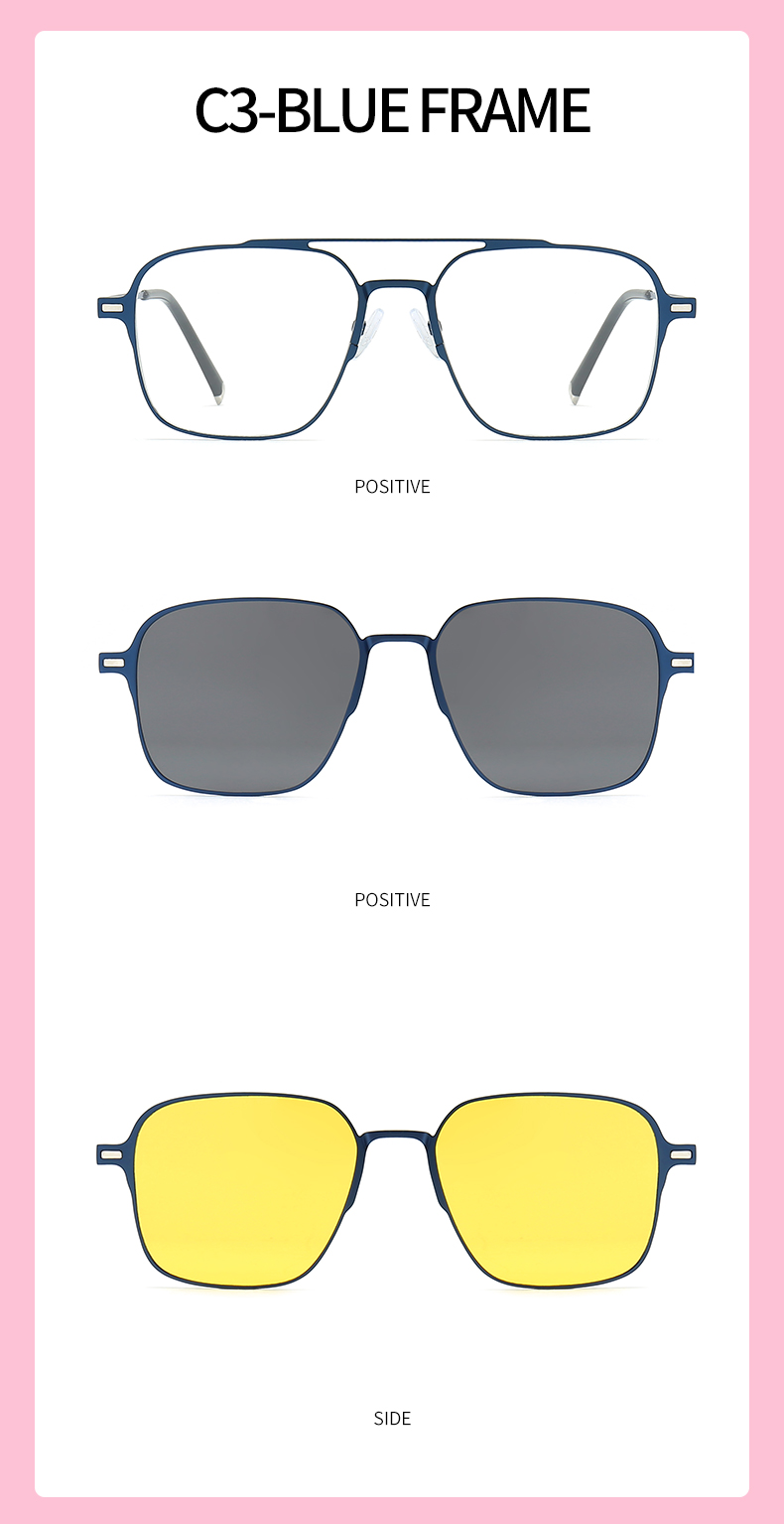 LIOUMO New Design 3 In 1 Magnetic Clip On Glasses High Quality Polarized Sunglasses Men Women Anti-Glare Eyewear gafas_voghion.com