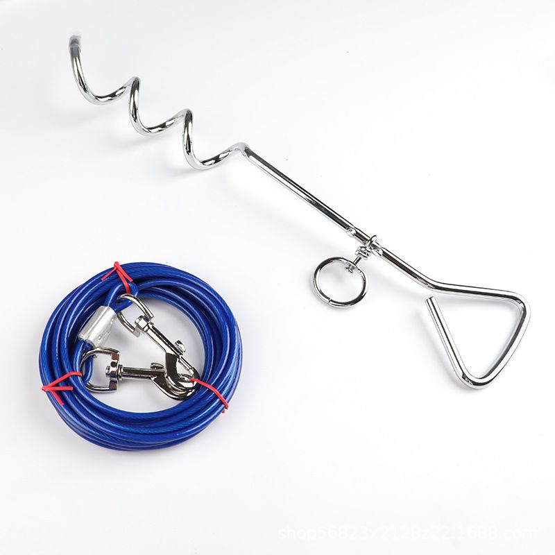 Pet Stake Tie Stahldrahtseil Hundeleine Verschleißfest_voghion.com