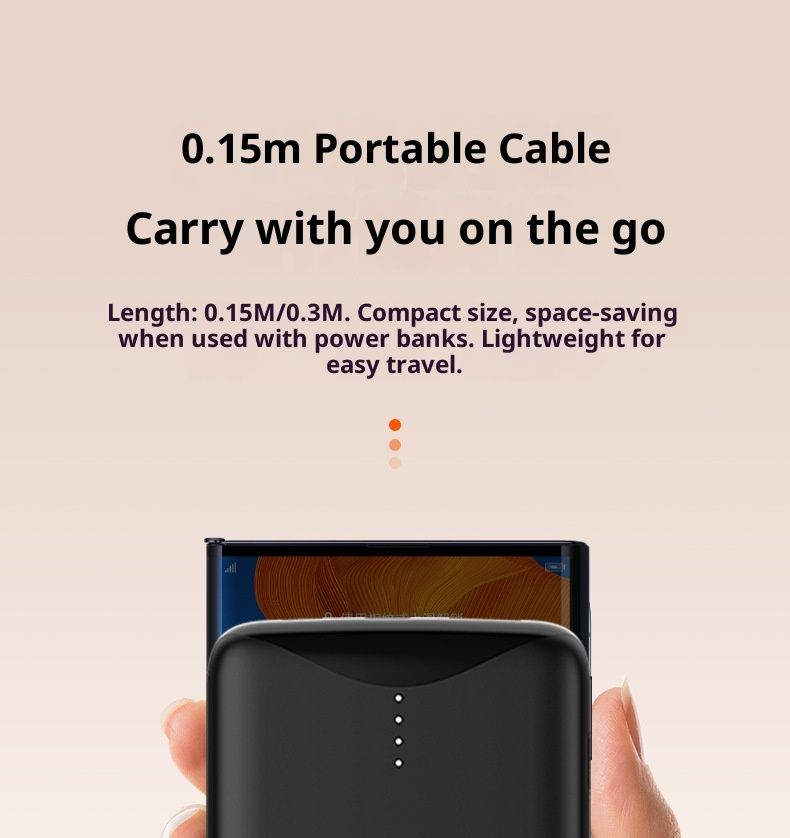 Digitex 0,15 m supersnelle Type-C data-oplaadkabel met hoek van 30 cm voor Android en korte mobiele telefoon_voghion.com