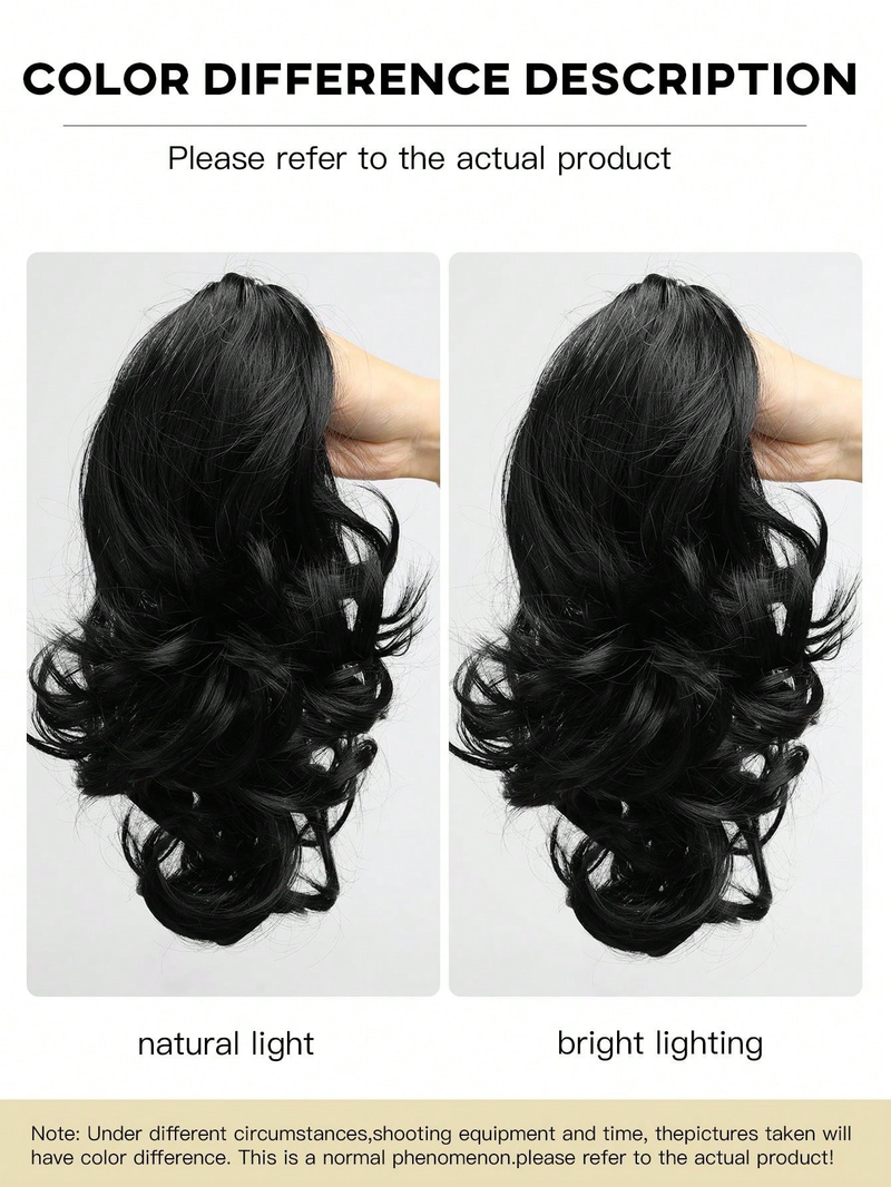 12" (Approx. 30 Cm) 130g Claw Synthetic Large Wave Extensions ,Multi-Color Option,The Ponytail Adopts A Newly Upgraded_voghion.com