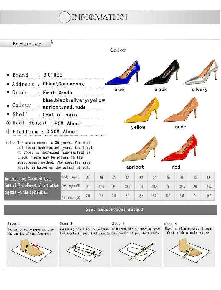 BIGTREE Shoes Glossy Patent Leather Women's Pumps Professional OL High Heels Stiletto Ladies Shoes Plus Size 43 All-match Heels_voghion.com