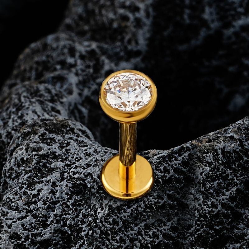 Orecchino a fondo piatto in titanio ASTM F136 da 2/2,5/3/4 mm con zirconi cubici, 16 g, per cartilagine, trago, elica, naso, labret, piercing, gioielli_voghion.com