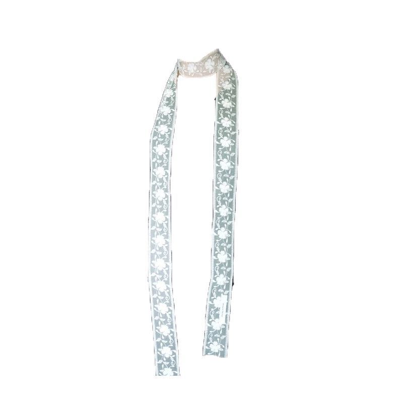 Collana con sciarpa al collo con clavicola versatile, sottile e stretta, in pizzo con design a strati, per donna, primavera estate_voghion.com