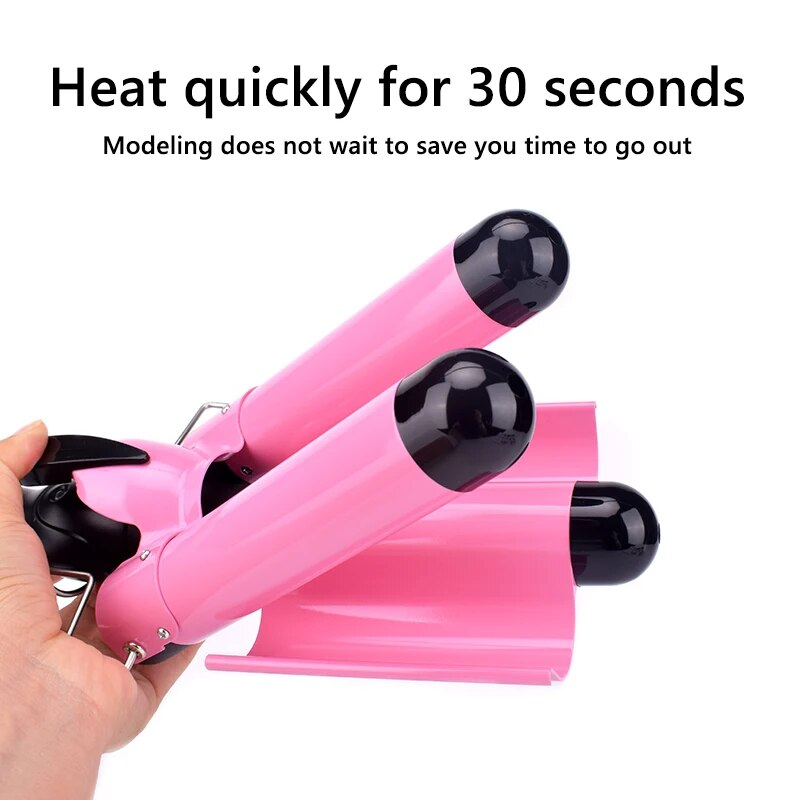 Professionell Keramik Trippelfat Curler Iron Wave Waver Styling Tools Hårstylervägg_voghion.com