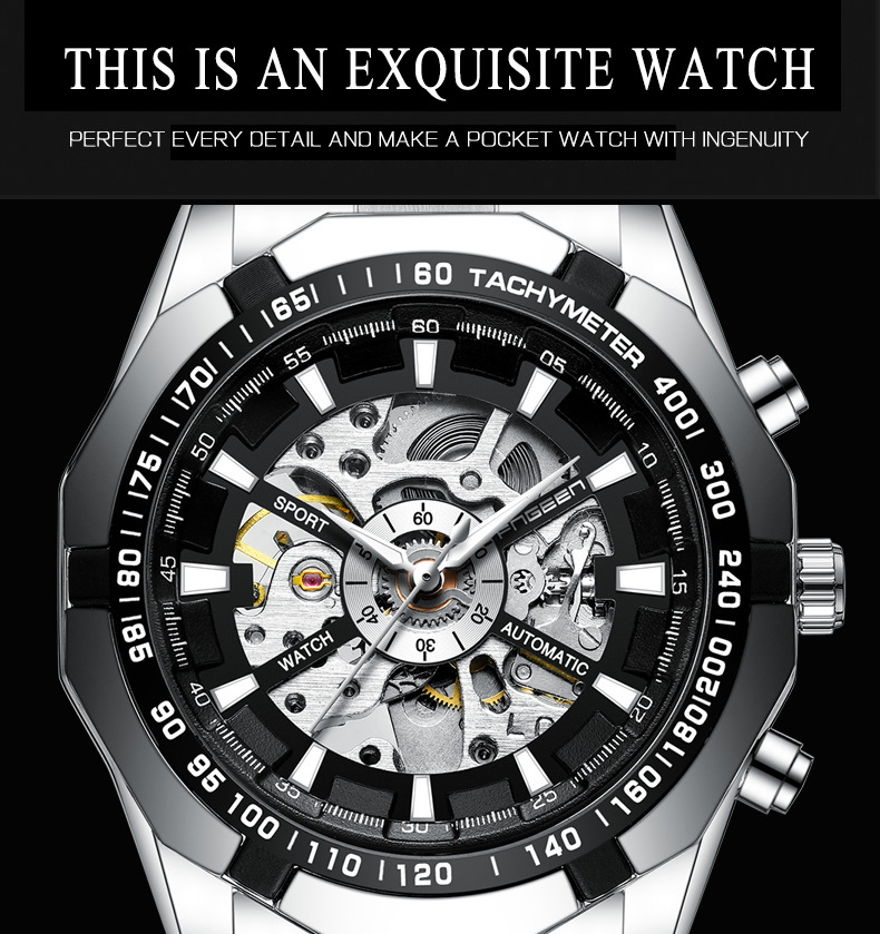 Orologio meccanico da uomo Orologio da uomo Marchio impermeabile Business Tourbillon Orologio cavo_voghion.com