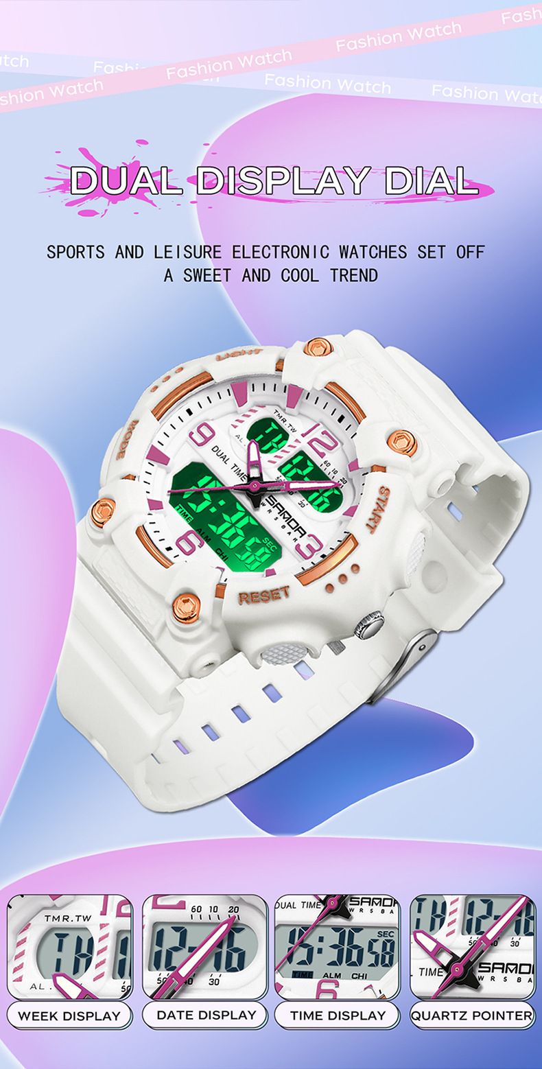 Orologio sportivo analogico digitale unisex con retroilluminazione a LED, impermeabile, sveglia, cronometro, visualizzazione della data per attività all'aperto_voghion.com