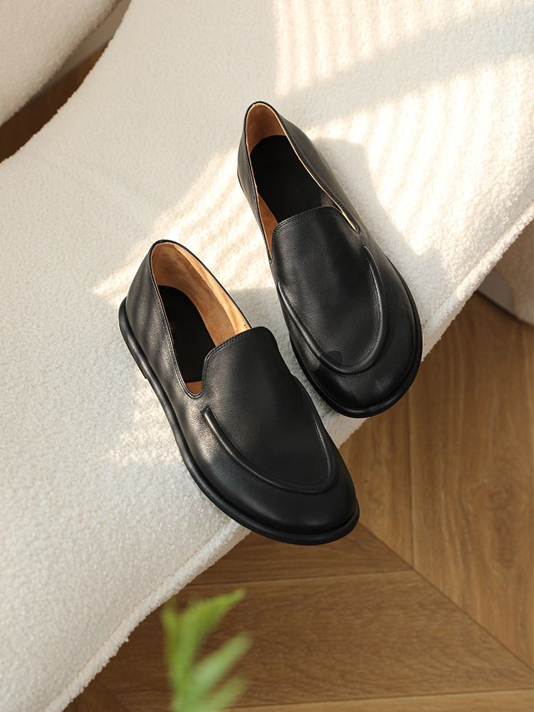 Neue Sommerwolke runder Kopf Tasche Fuß ein Slip-on weiche wachsartige Slipper_voghion.com