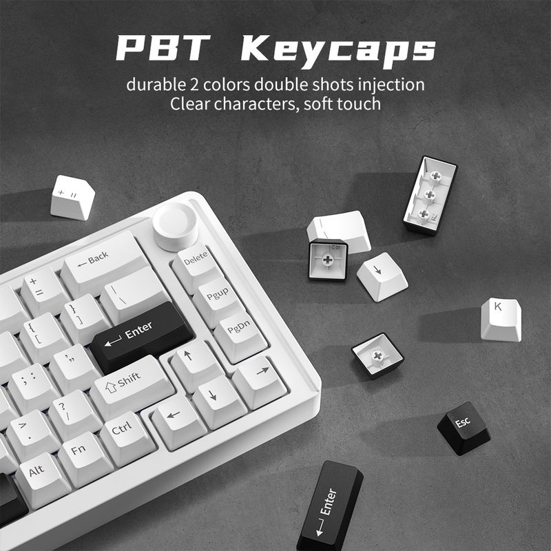 E68 Üç Modlu Alüminyum Tuo Tuo Mekanik Klavye Conta Yapısı Kablosuz Bluetooth RGB Sıcak Değiştirilebilir E-spor Oyun Klavyesi_voghion.com