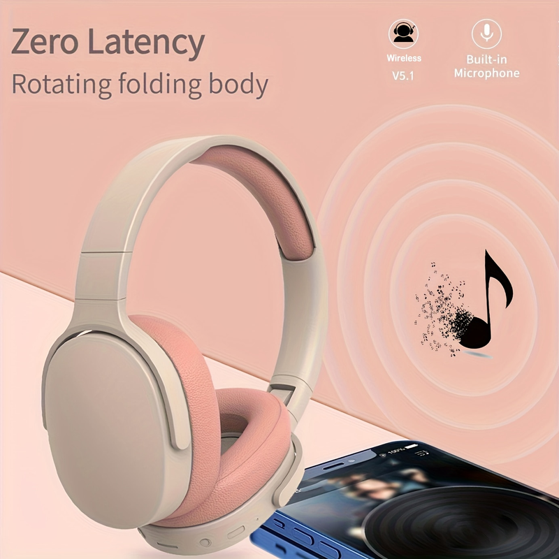 P2961 Bluetooth Headphone Over Ear Stereo Hifi Headset Real Wireless Sports Earphone Tf/Aux Music Player With Microphone_voghion.com