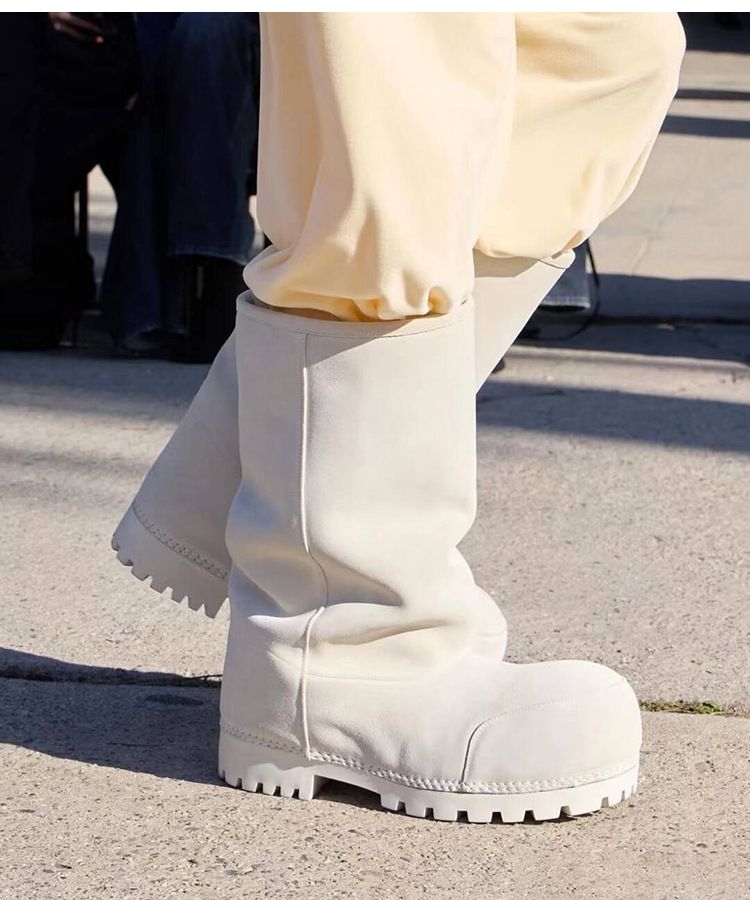 Niedlicher hässlicher Schneeschuh für große Zehen für Damen im Winter 2025 im neuen Stil, Loafer mit dicker Sohle, höhenverstärkend, Overknee-High-Tube, warme Designer-Schuhe_voghion.com