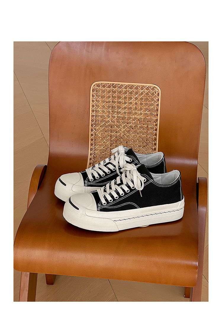 2025 Spring New Low-top Open Couple Canvas Shoes Thick Bottom Heightening Men's Casual Sneakers Lightweight Fashion_voghion.com