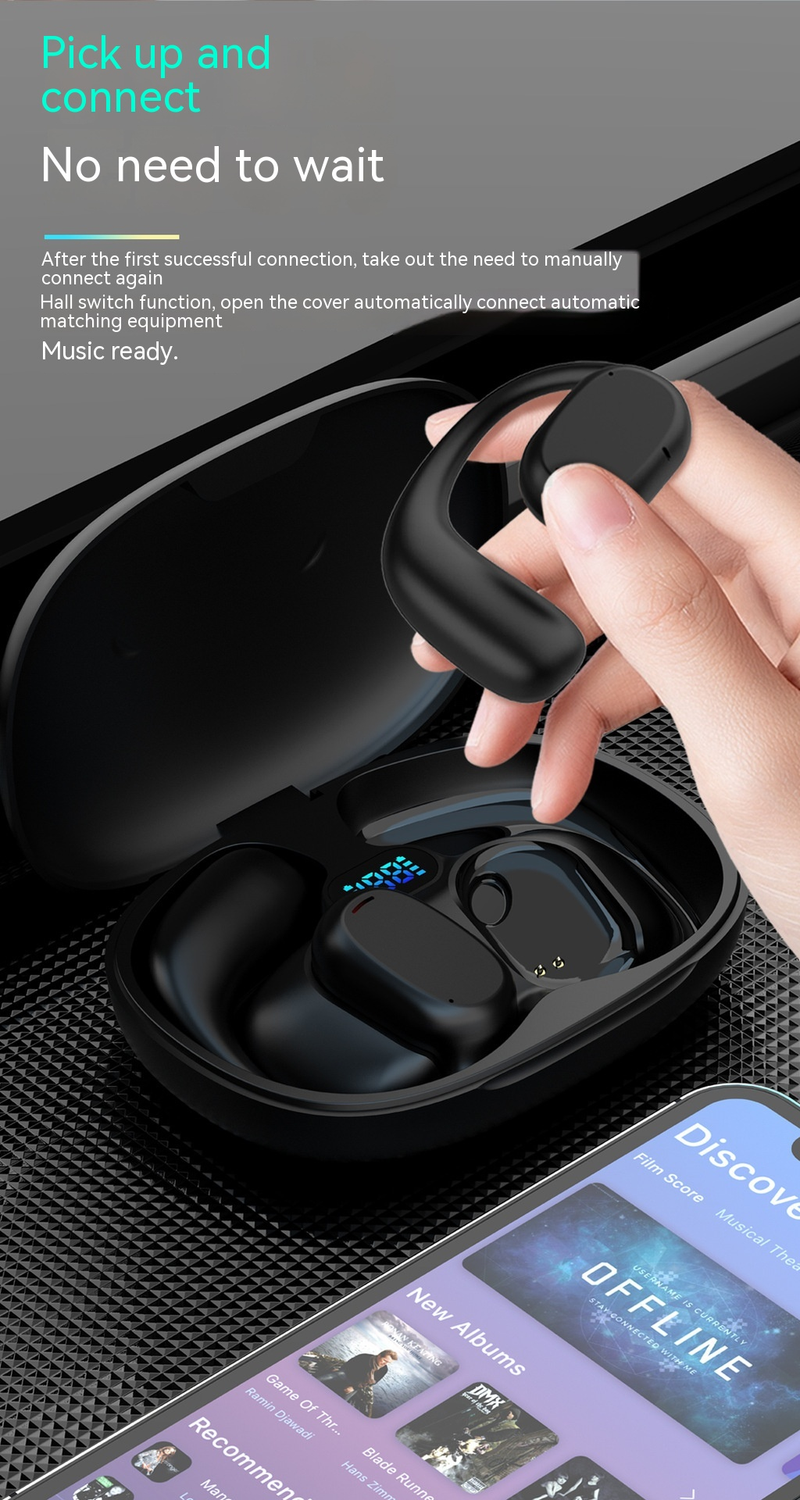 Tiktok JS272 private mode Bluetooth headset does go in the Wireless ear hook movement can not be thrown off_voghion.com