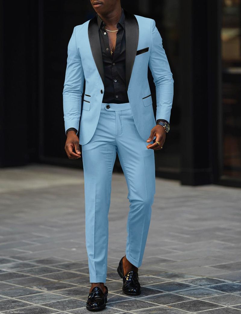 Herrenbekleidung Business Casual Anzug Anzug Herren Hochzeit Bräutigam Slim Anzug Zweiteiliger Anzug_voghion.com