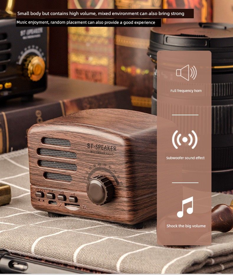 Burmester Alemão Neutro Sem Fio Bluetooth Rádio Pable Retro Outdoor Portátil Mini Alto-falante_voghion.com