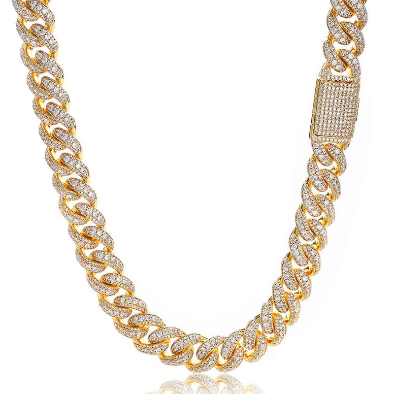 Collana hip-hop versatile alla moda da uomo con catena cubana in zircone pieno e bolla_voghion.com