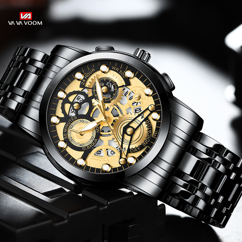 Montres à bracelet en acier pour hommes, montres étanches pour hommes_voghion.com