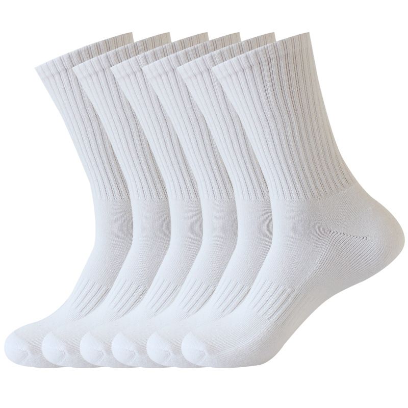 Calcetines de algodón gruesos y cálidos para hombre, calcetines de lana estirada, calcetines de tubo medio de alta elasticidad, calcetines deportivos con parte inferior de toalla_voghion.com