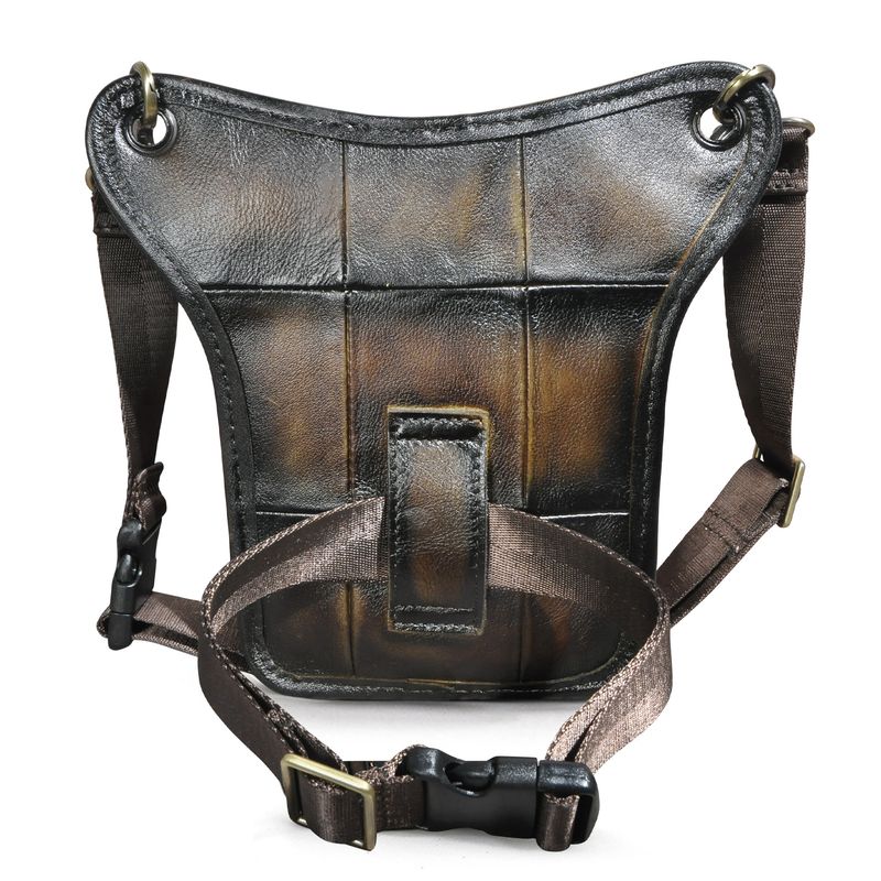 Fortschrittliche Kopfschicht aus ölgehärtetem Leder, Rindsleder, trendige, coole 8-Zoll-Beintasche für den Außenbereich für Herren_voghion.com