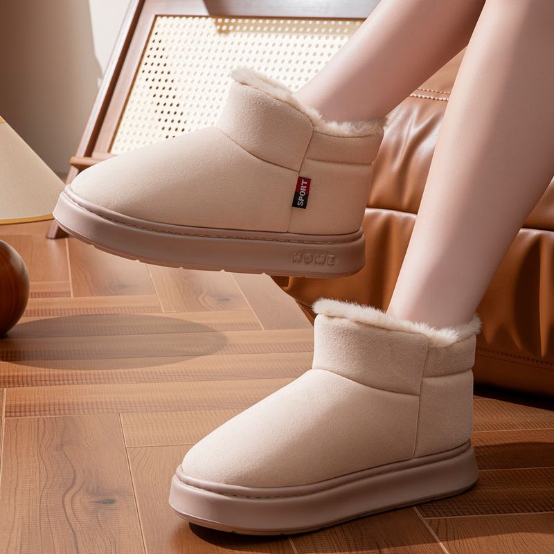 Pantofole invernali unisex in pile – Stivali da neve per esterni con suola in EVA, caldi e comodi per uomo e donna (nero/beige/kaki, taglie 36-45)_voghion.com