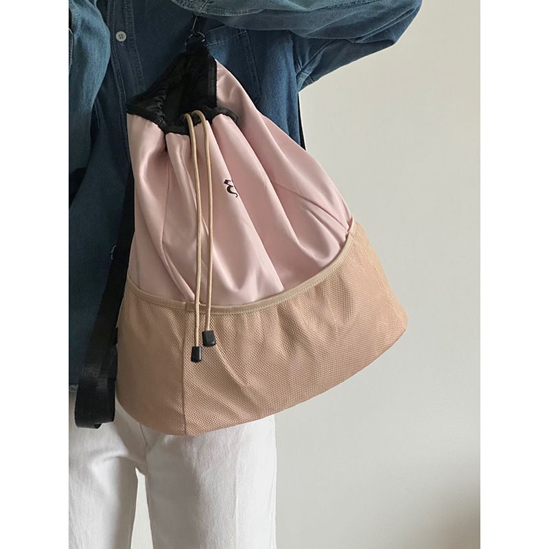 2025 New 3D Offset Printed Space Gray Nylon Capacity Women's Bag Niche Trend Mesh Backpacks_voghion.com