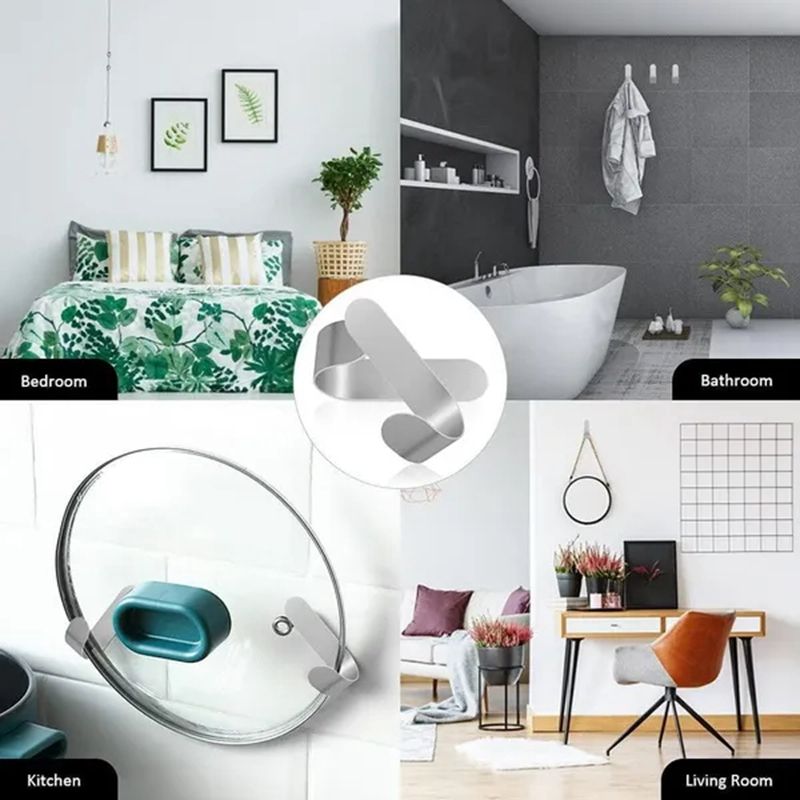 6 tk mitmeotstarbeline seinakonks ukse taga Võtmeriide nagi konks Vannitoa hommikumantli rätikuhoidja köögiriistvara riiulikonks_voghion.com