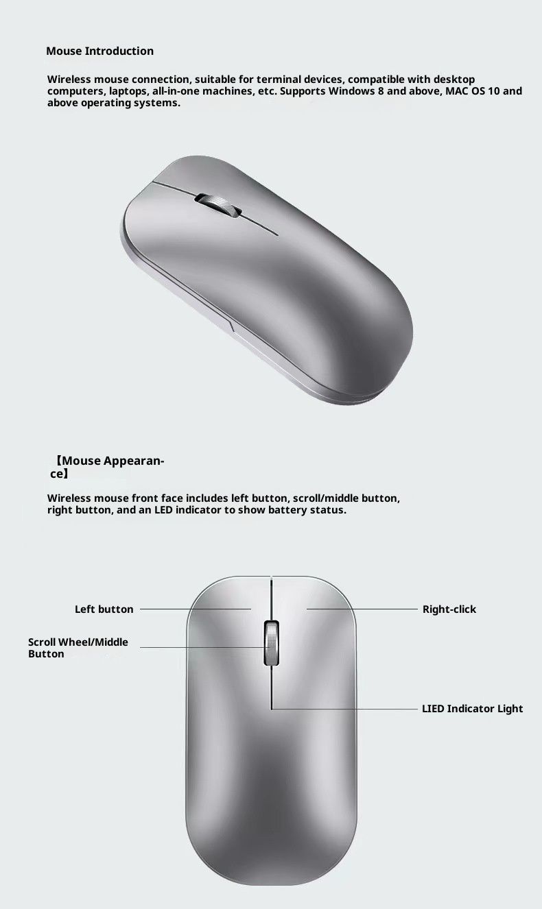Digitex Digitex Wireless Mouse Business Office Bluetooth Silent Gaming Computer Laptop Desktop Home Customization_voghion.com