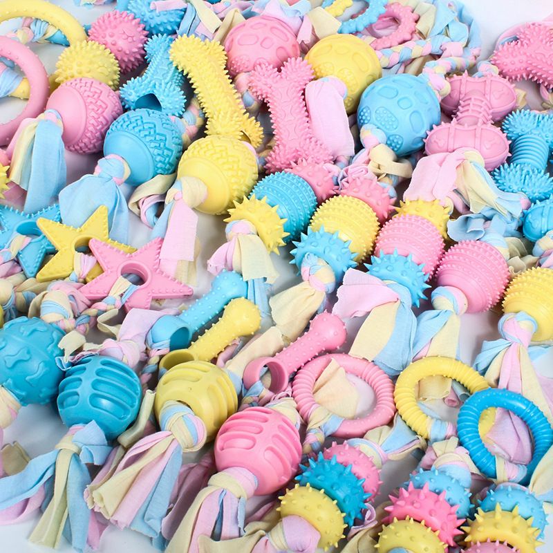 Hondenspeelgoed voor puppy's, duurzaam kauwbestendig katoenen touw, knoop voor huisdierenballen_voghion.com