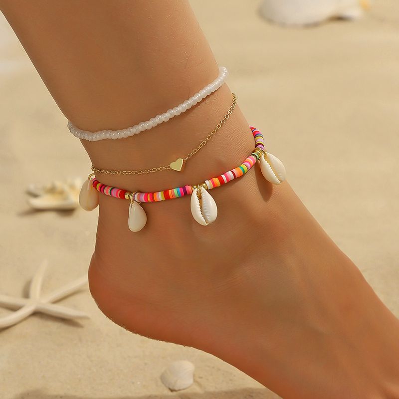 beach rice beads ins style anklet Bohemian retro set multi layer anklet feminine_voghion.com