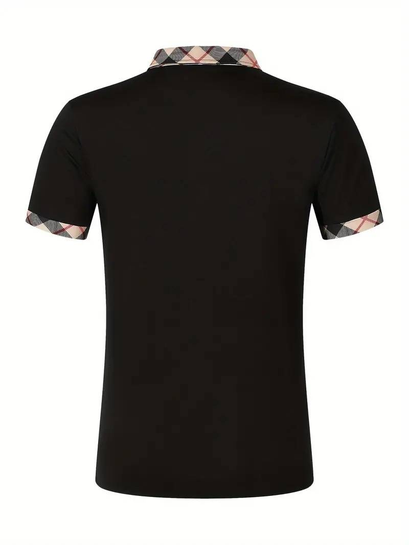 Ropa de hombre, moda de negocios, camiseta de manga corta, polo ajustado para hombre, top con botones_voghion.com
