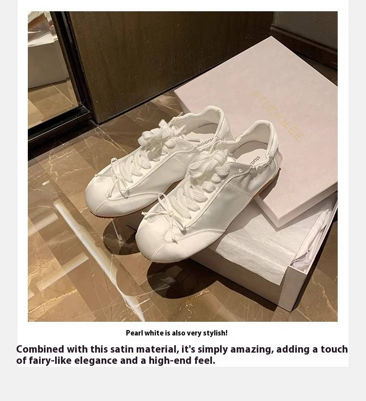 Ballett Stil Süße Mädchen Runde Kappe Satin Sport Schuhe Bowknot Casual Training_voghion.com