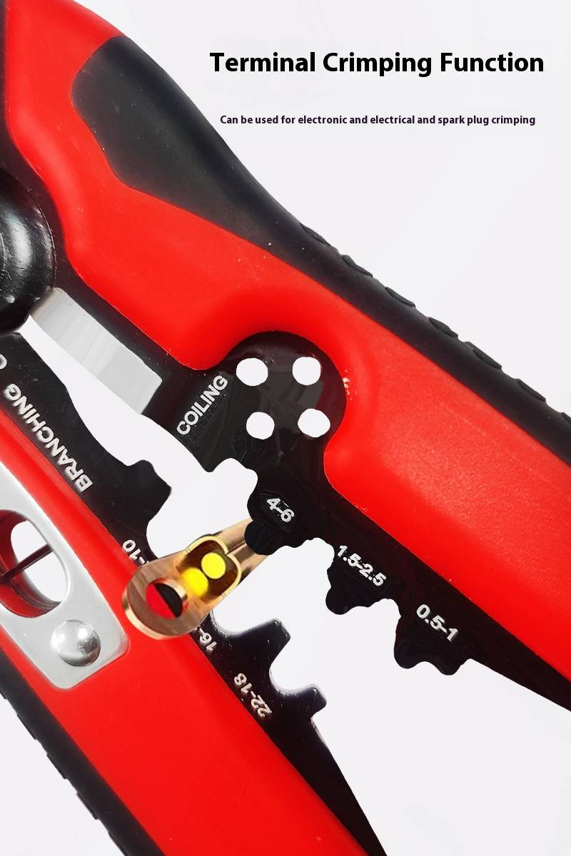 Professional Auto-Adjustable Wire Stripper Cutter - Multi-Function Tool For Electricians With Crimping, Stripping & Cutting (20.5cm Ergonomic Design)_voghion.com