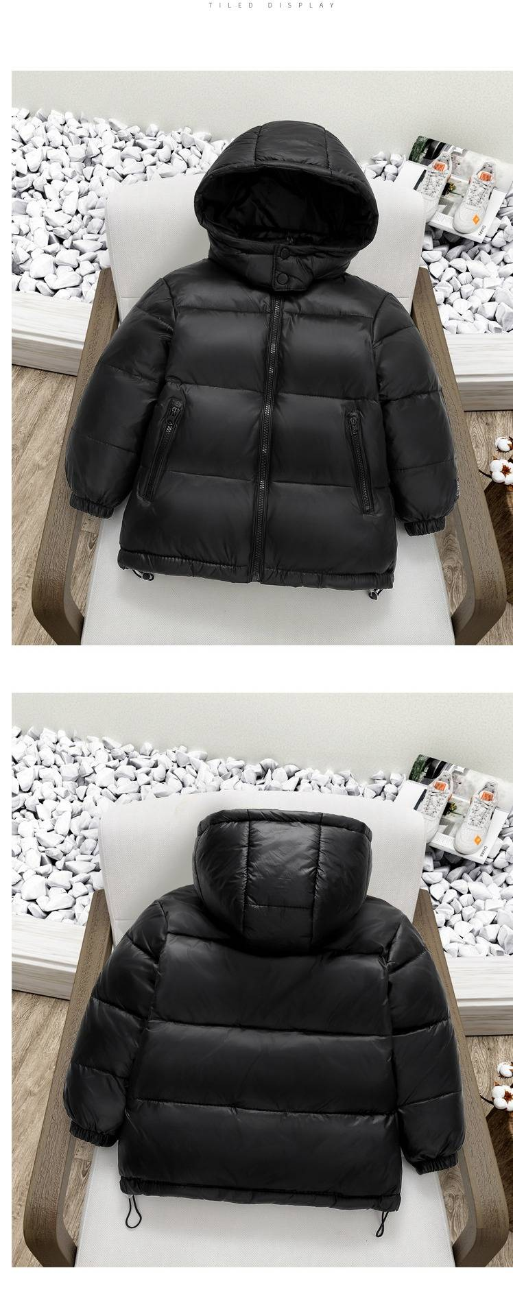 Kids' Thermal Winter Jacket With Feather-Like Insulation - Lightweight, Warm & Stylish Unisex Outerwear For Boys & Girls (Black/New Black/Cream)_voghion.com