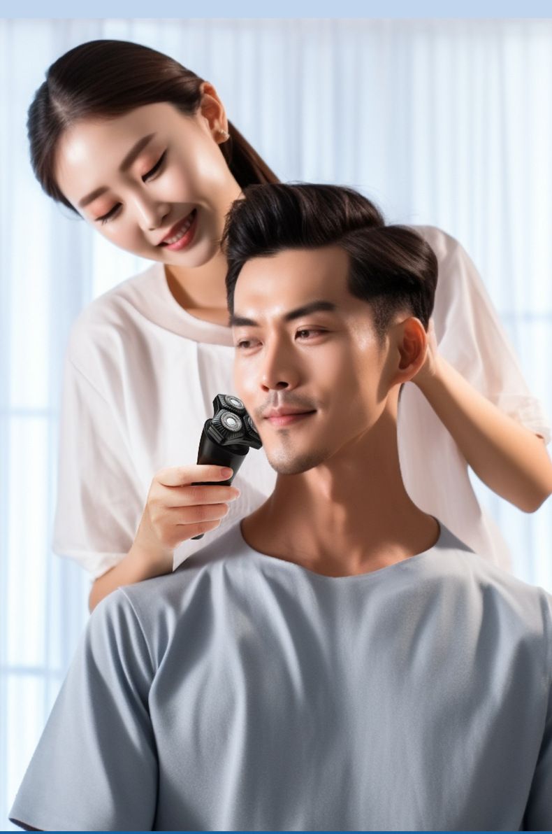Multi-Function Electric Shaver For Men – 3D Floating Heads, 2H Runtime, Type-C Fast Charge, Waterproof & LED Display (Gunmetal/Gradient Gray/White)_voghion.com